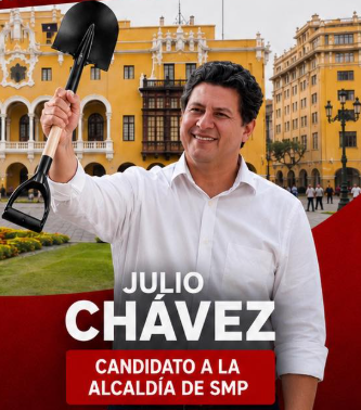 Julio Chávez con la lampa de Acción Popular